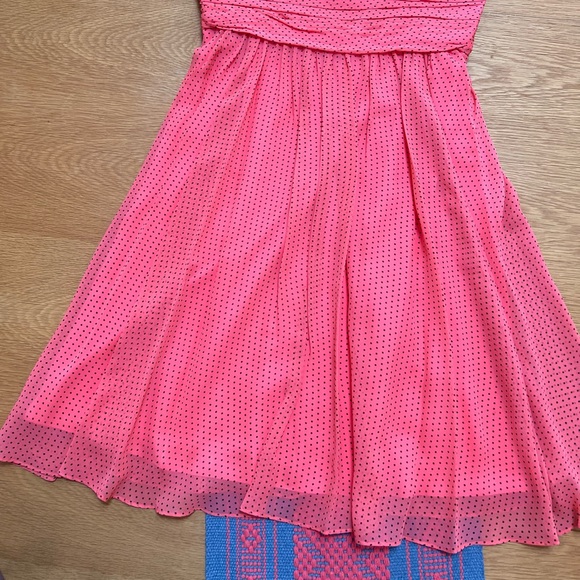 Polka dots salmon pink strapless minidress - Picture 2 of 7
